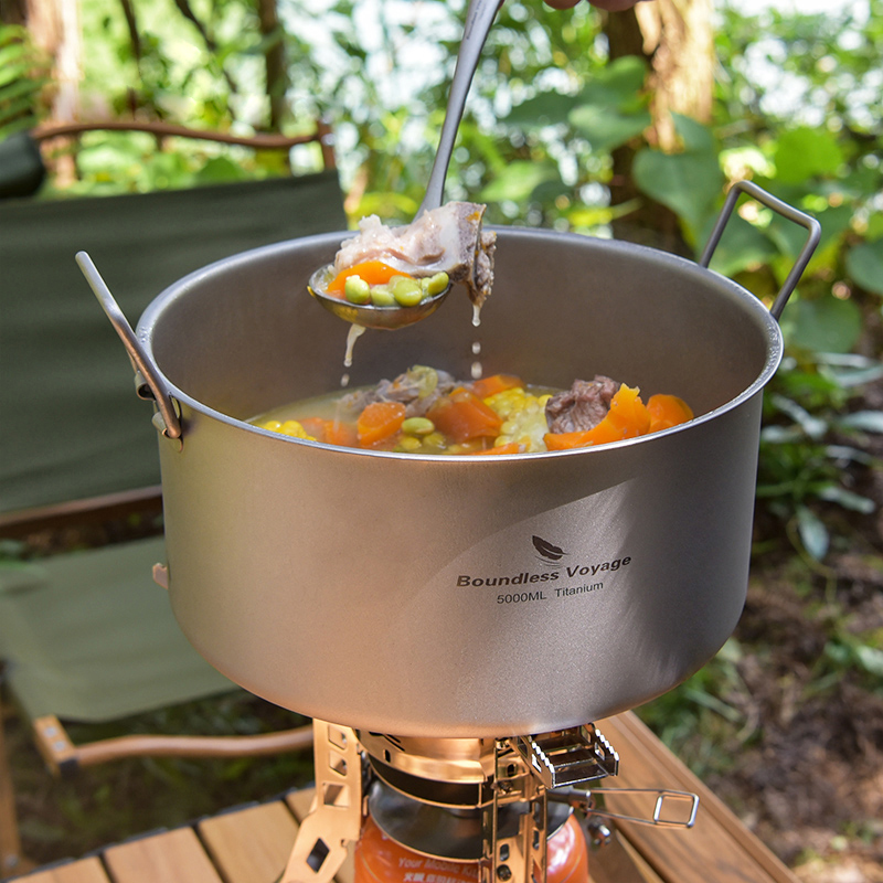 Camping Cooking Utilities - Grenzenlose Reise Titan Topf 5,0 l