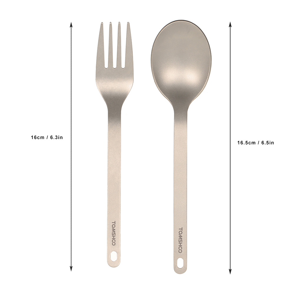 Camping Cooking And Cutlery Set - TOMSHOO Titan-Geschirr, Esslöffel, Besteck, Besteck für