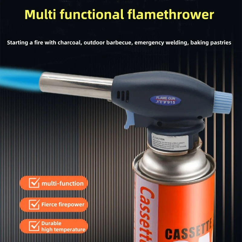 Camping Cooking Utilities - 915 Spritzpistolenkopf, tragbarer Kartentyp, Flüssiggas-Flammenwerferhalter für