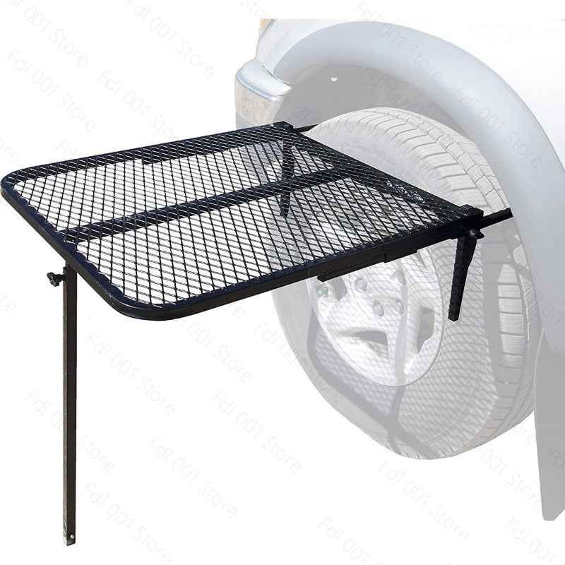 Camp Grill Portable Folding - Auto-Camping-Grill Reifenförmiger Metall-Klappgrill Tragbarer Outdoor-Grilltisch
