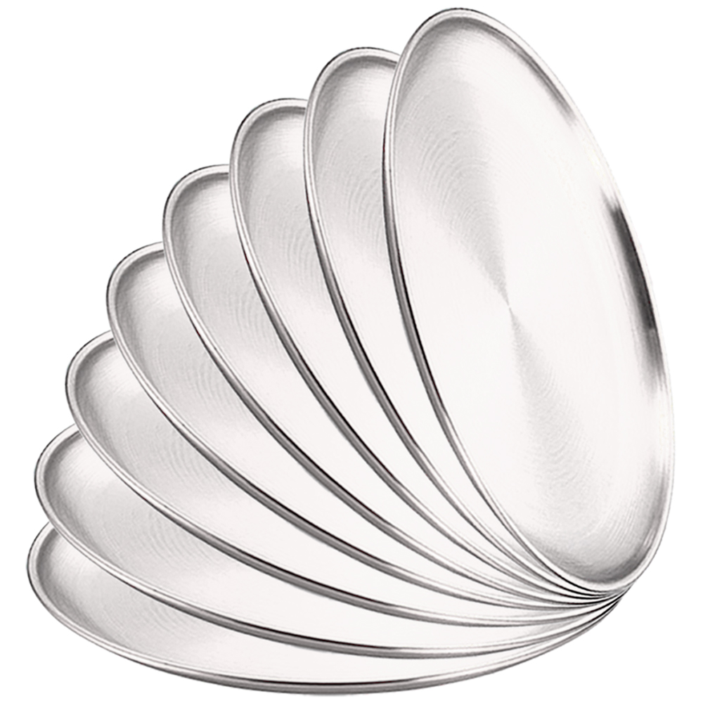 Camping Cooking Disc - 8Pcs Metall Esszimmer Gericht Edelstahl Runde