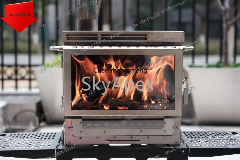 Camping Cooking Materials - a38 Langlebiger Edelstahl Outdoor-Holzofen - Tragbares