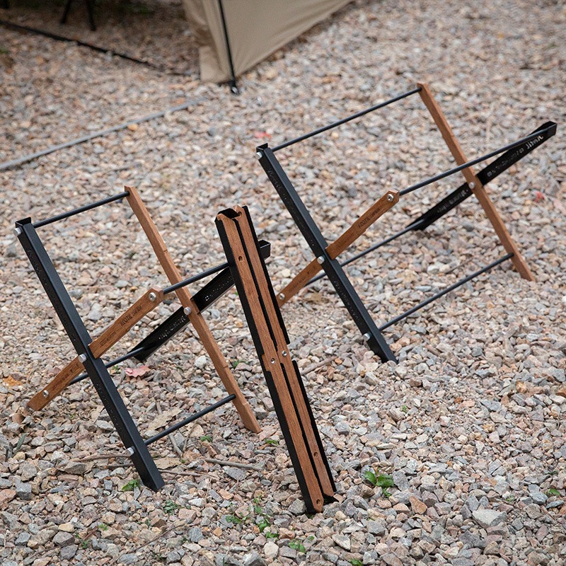 Camping Cooking Table With Storage - Tragbare Klappbare Campingtische mit Mehrschichtigem Aufbewahrungskorb,