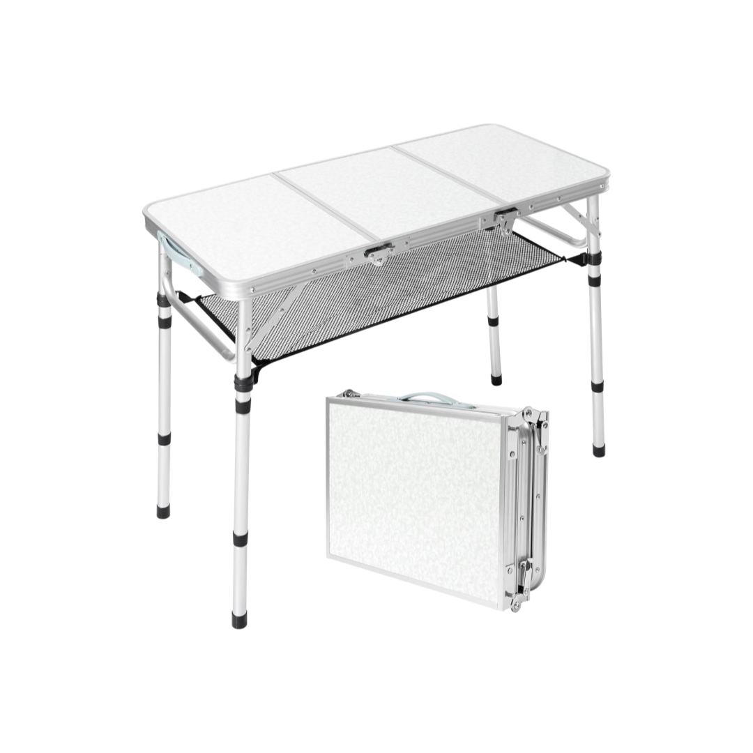 Camping Cooking Table With Storage - Klappbarer Campingtisch mit Aufbewahrungsnetz, 90 cm,