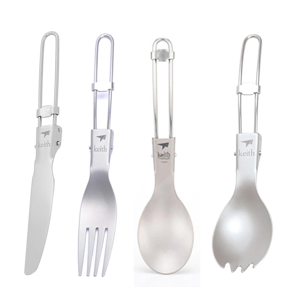 Camping Cooking And Cutlery Set - Keith Outdoor Titan Klapplöffel Spork Messer