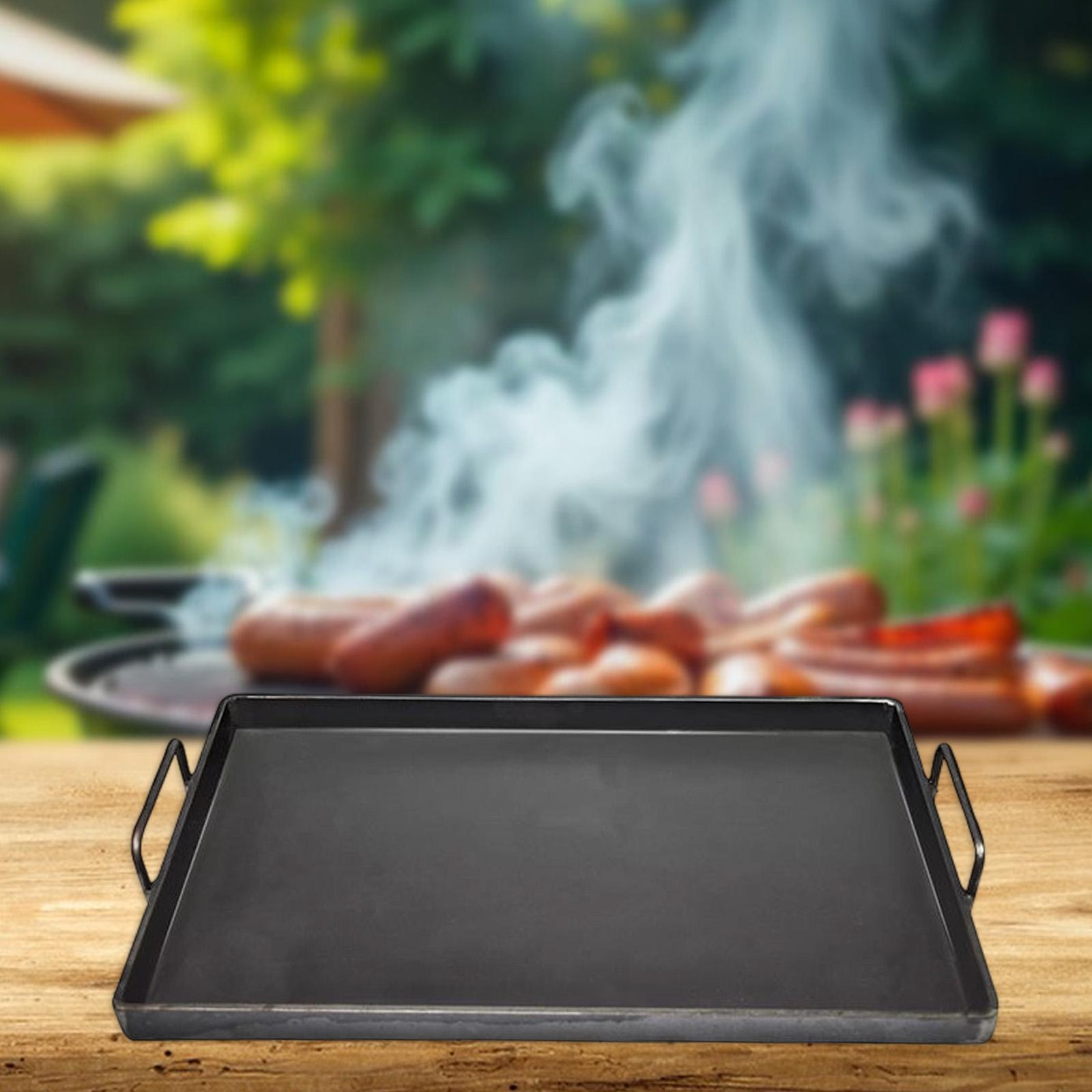 Camping Cooking Cast Iron - 1 Stück Gusseisen-Grillplatte Kochgeschirr Grillpfanne Herdplatte-Grillpfanne