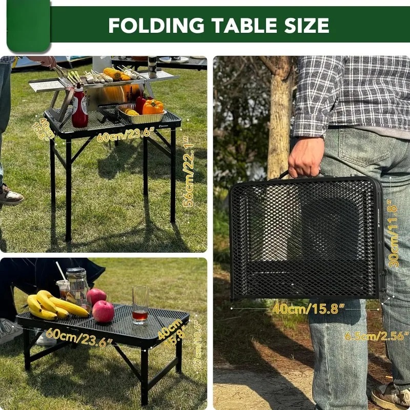 Camp Grill Portable Folding - Klapptisch aus Aluminiumlegierung mit Heberegalen, höhenverstellbar,