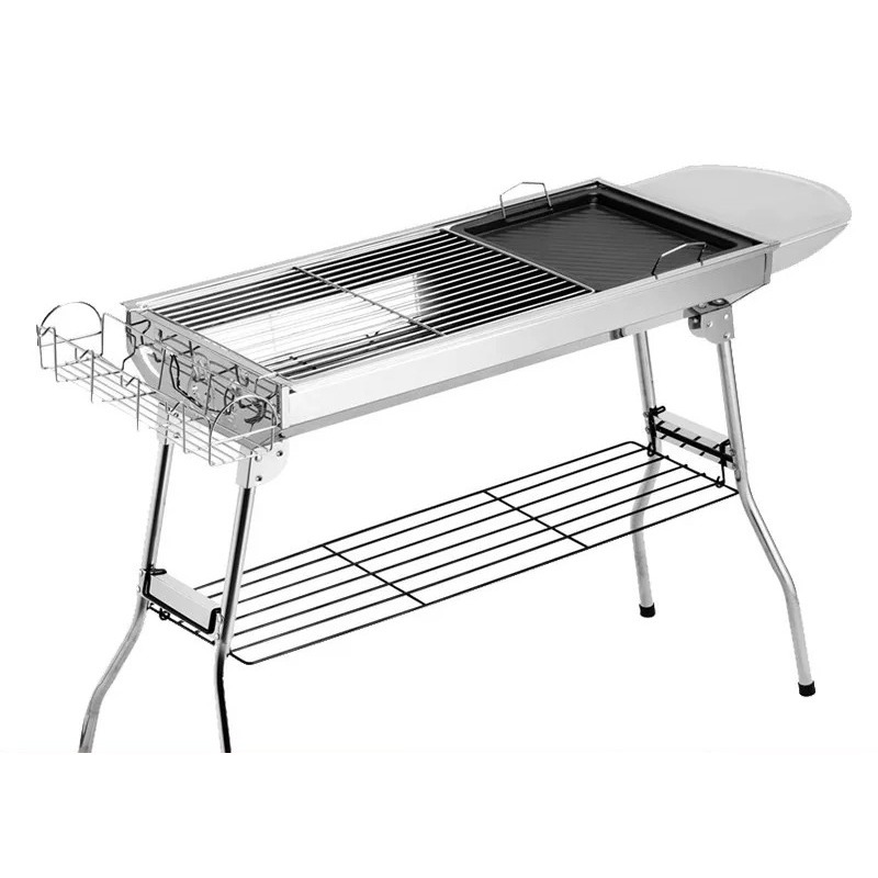 Camp Grill Portable Folding - Großer klappbarer Holzkohlegrill für Outdoor-Camping, robuster