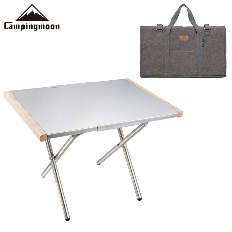 Camping Cooking Table With Storage - Tragbarer Edelstahl-Campingtisch CampingMoon T-370 mit Stauraum