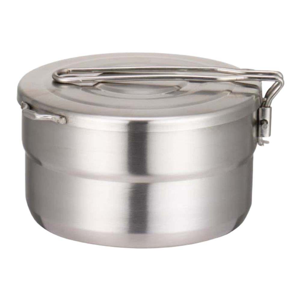 Camping Cooking Materials - Edelstahl-Outdoor-Topf mit Klappgriff aus 304er-Qualitätsmaterial für