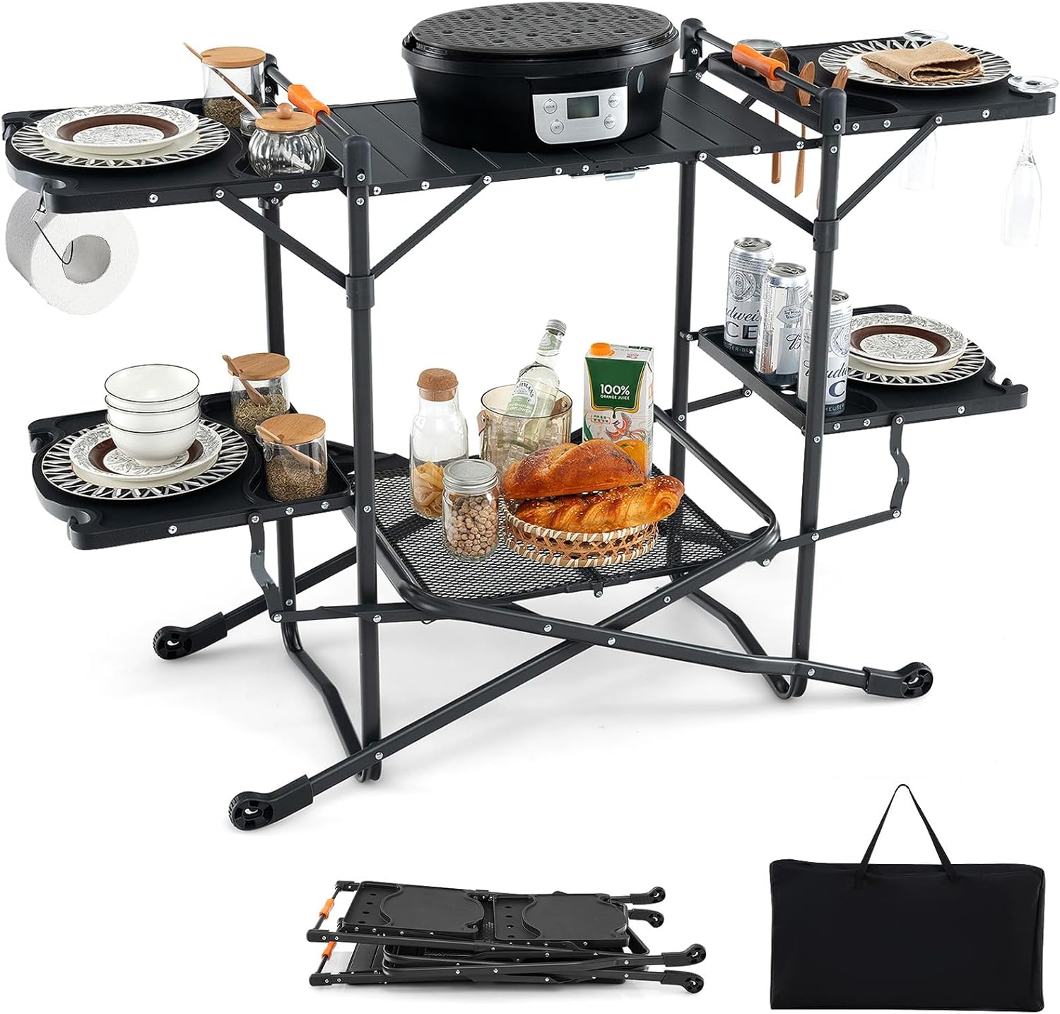 Tragbarer Camping-Kochtisch mi – Camping Cooking Table With Storage Bewertung und Preis