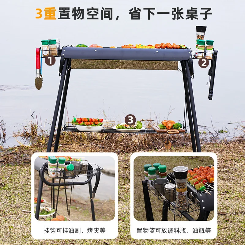 Tragbarer, verdickter Edelstah – Camp Grill Portable Folding Bewertung und Preis