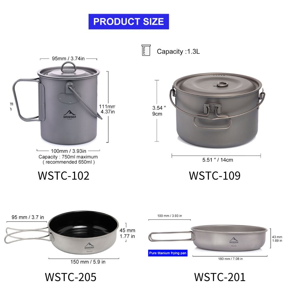 Wideea Camping Geschirr Titan  – Camping Cooking And Cutlery Set Bewertung und Preis