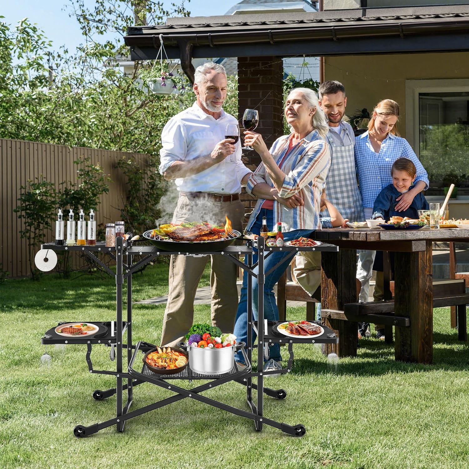 Tragbarer Outdoor-Klapptisch m – Camping Cooking Table With Storage Bewertung und Preis
