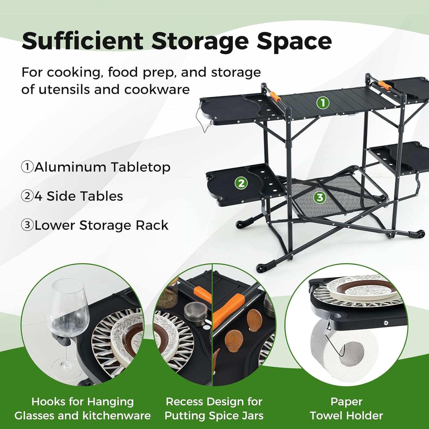 Tragbarer Outdoor-Klapptisch m – Camping Cooking Table With Storage Bewertung und Preis