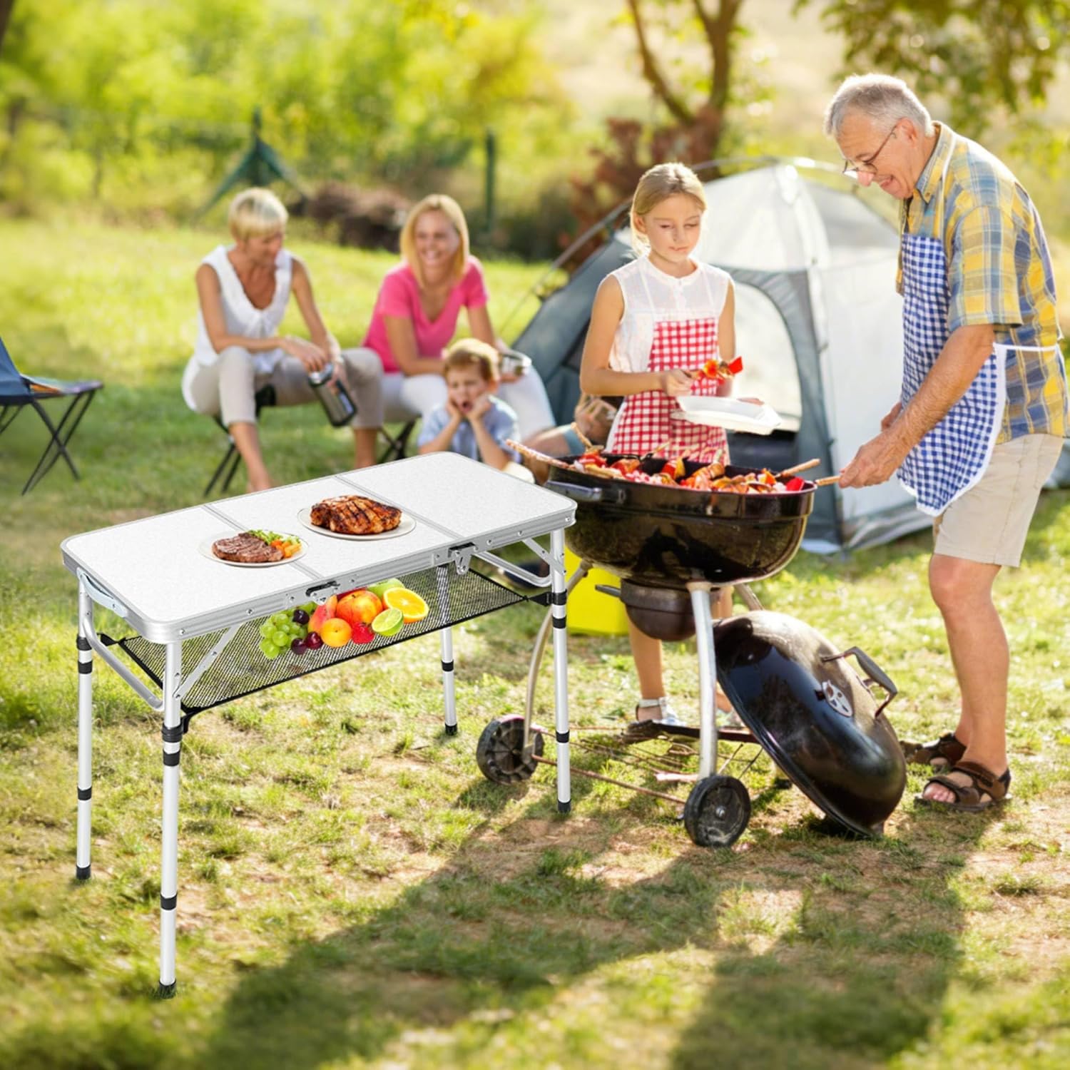 Klappbarer Campingtisch mit Au – Camping Cooking Table With Storage Bewertung und Preis