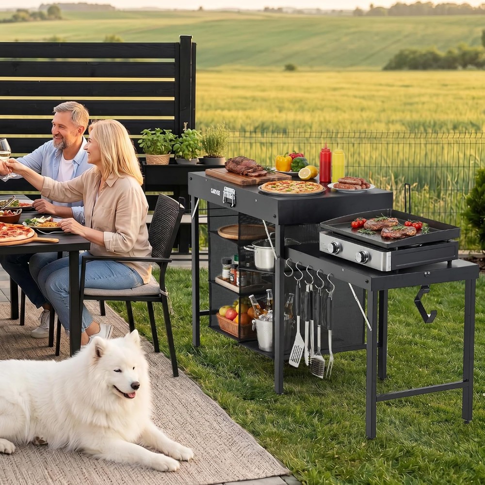 Klappbarer Metall-Grilltisch m – Camping Cooking Table With Storage Bewertung und Preis