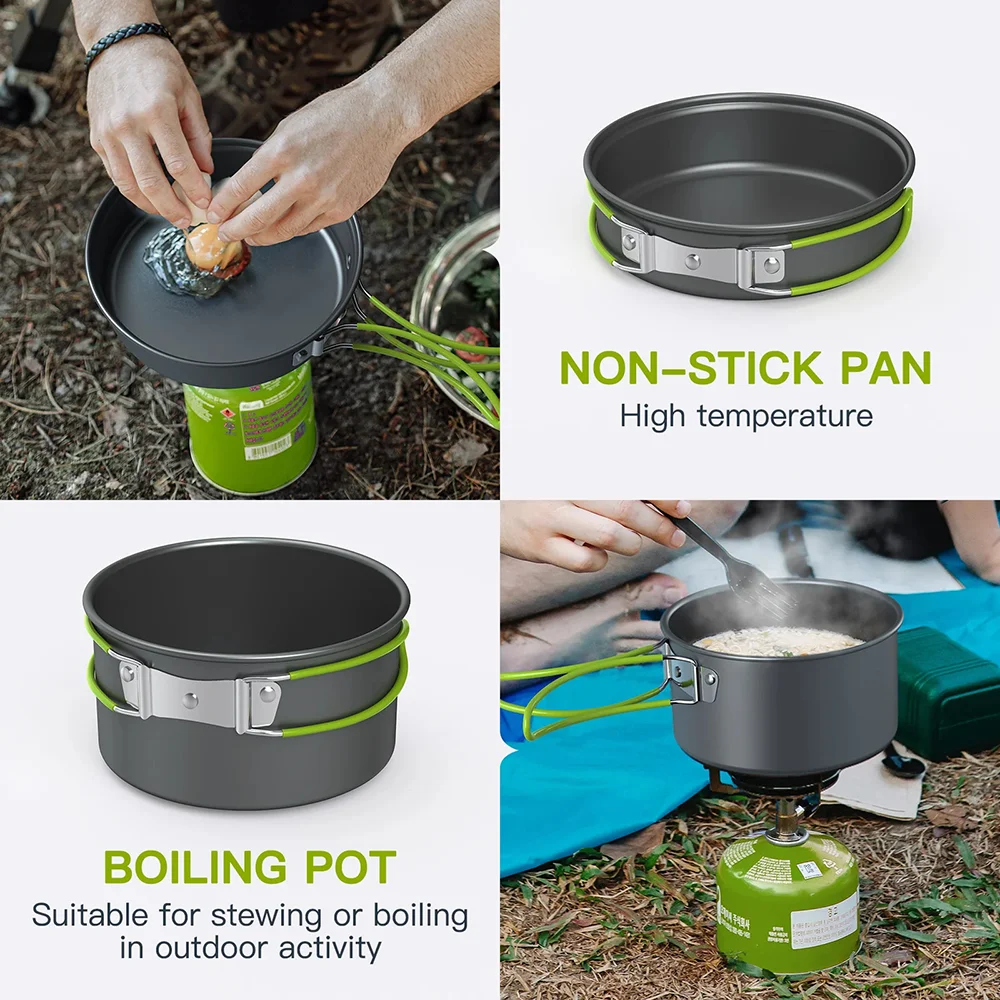 Outdoor-Kochgeschirr-Set für 2 – Camping Cooking Materials Bewertung und Preis