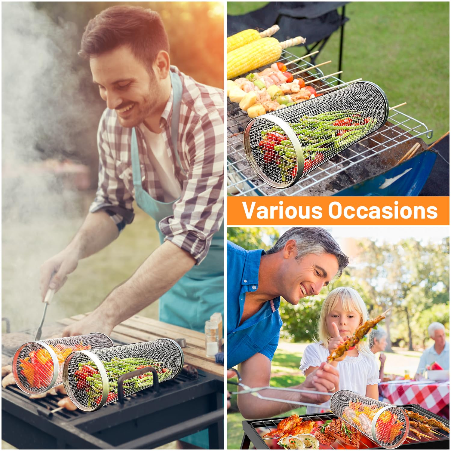 2-teiliges rollendes Grillkörb – Camping Cooking And Cutlery Set Bewertung und Preis