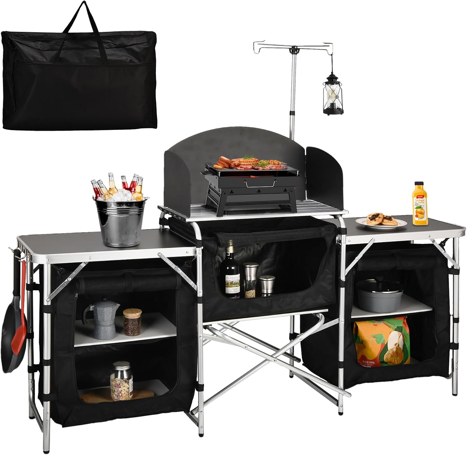 Aluminium Klappbarer Camping-K – Camping Cooking Table With Storage Bewertung und Preis