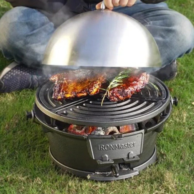 Runder Holzkohlegrill, lebensm – Camping Cooking Cast Iron Bewertung und Preis