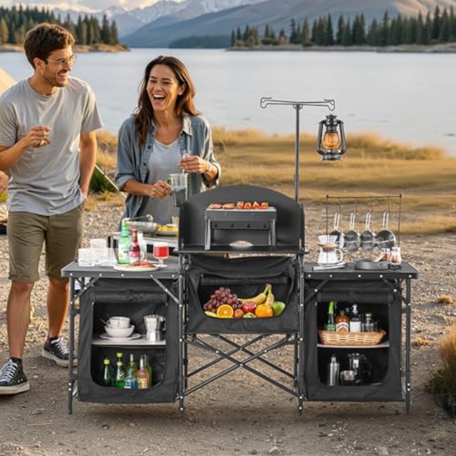Camping-Küchentisch, Outdoor-C – Camping Cooking Table With Storage Bewertung und Preis